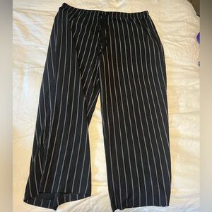H&M Black and White Striped Wide Leg Pants